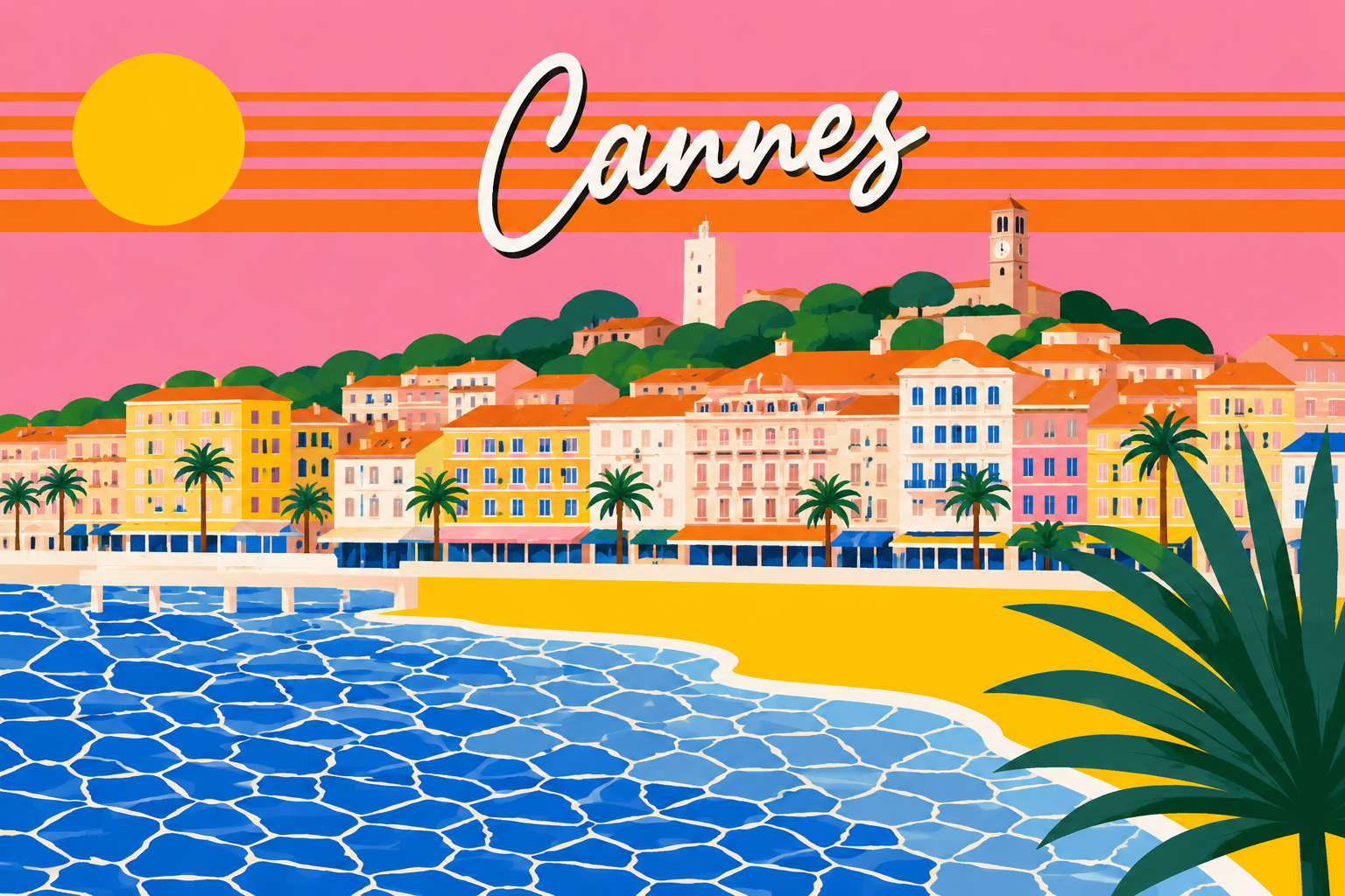 Cannes — la Croisette et le Suquet en été